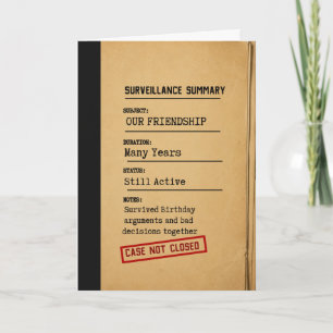 Surveillance Summary Friendship Card – Case Not Cl