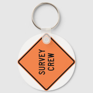 Survey Crew Highway Sign Keychain