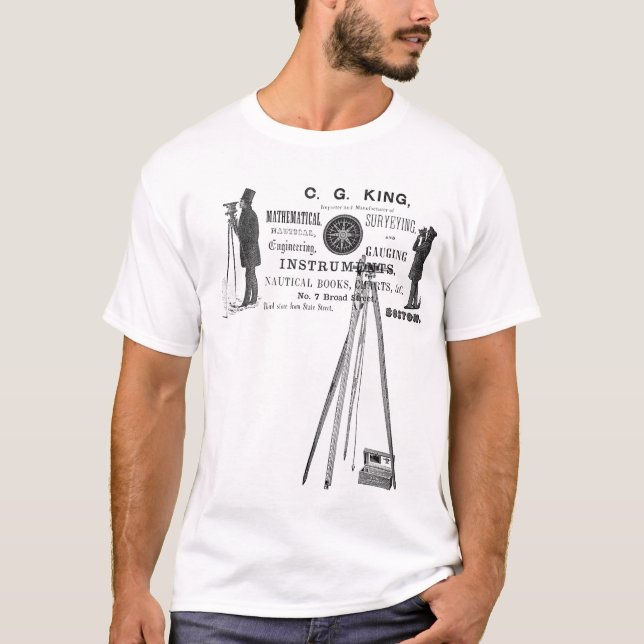 SURVEY LAND SURVEYOR 1856 Boston Ad T-Shirt (Front)
