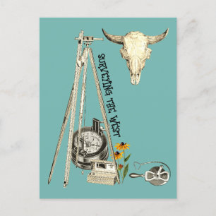 SURVEY WESTERN LAND SURVEYOR OLD WEST   POSTCARD