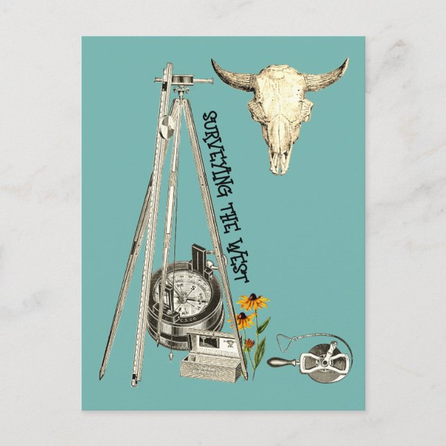 SURVEY WESTERN LAND SURVEYOR OLD WEST   POSTCARD (Front)