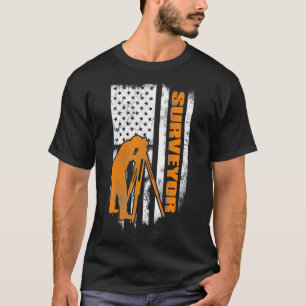 Surveying Flag America 4th July Surveyor  T-Shirt