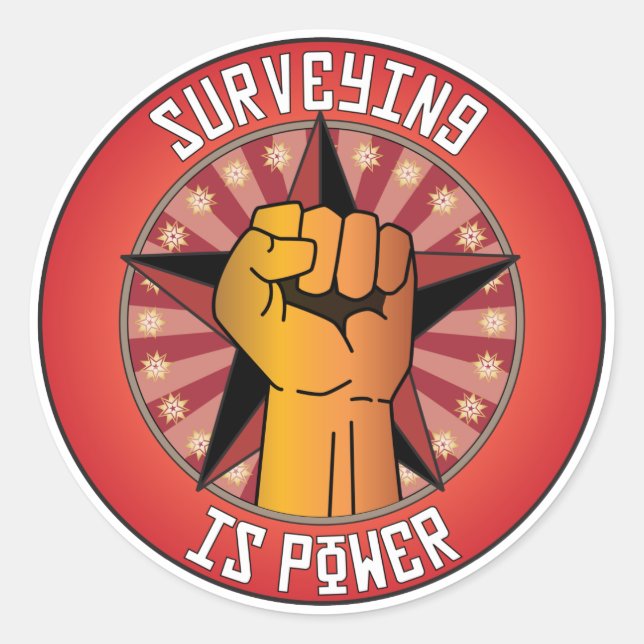 Surveying Is Power Classic Round Sticker (Front)