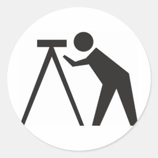 Surveyor at Work Classic Round Sticker