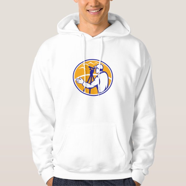 Surveyor Engineer Theodolite Total Station Hoodie (Front)