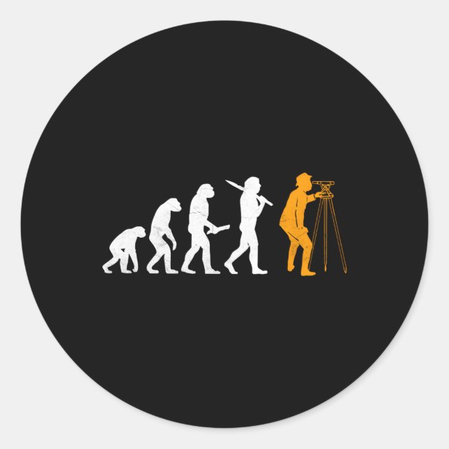 Surveyor Land Surveying Evolution Of A Surveyor Classic Round Sticker (Front)