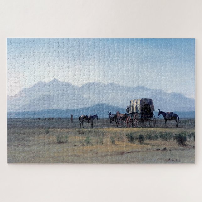 Surveyor’s Wagon in the Rockies, Albert Bierstadt Jigsaw Puzzle (Horizontal)