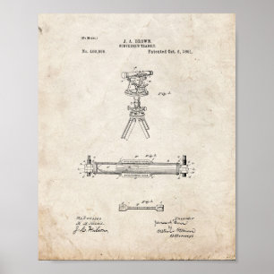 Surveyor's Transit Patent - Old Look Poster