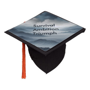 Survival Ambition Triumph Motivational Graduation Cap Topper