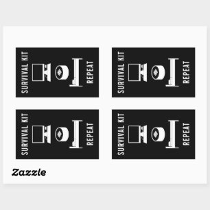 Survival Kit PC Gamer Sushi Sleep Black and White Sticker