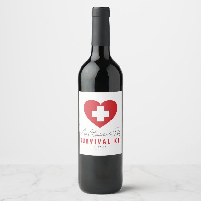 Survival Kit Personalized Wine Bottle Label (Front)