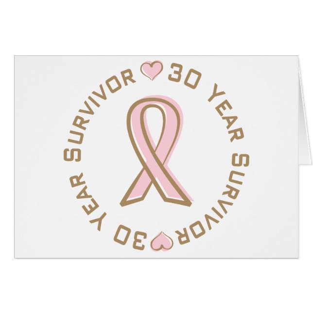Survivant rose de cancer du sein de ruban 30 ans (Devant horizontal)