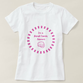 Survivante du cancer du sein T-shirt rose poing bl