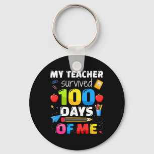 Survived 100 Days Of Me For 100th Day School Stude Keychain