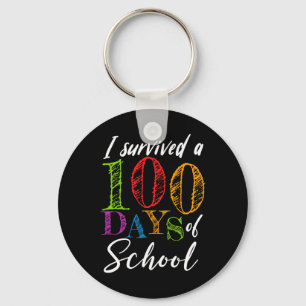 Survived 100 Days Of School For Teacher And Studen Keychain
