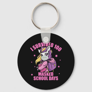 Survived 100 Masked School Days Keychain