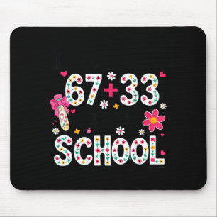 Survived 67+33 day of school teacher 100 days of mouse pad