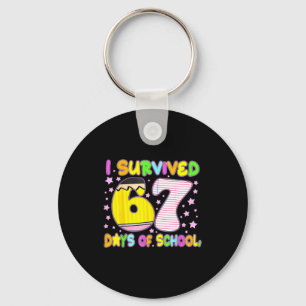 Survived 67 Days Of School Nk Star Six Seven Meme  Keychain