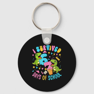 Survived 67 Days Of School T-rexes Funny Six Seven Keychain