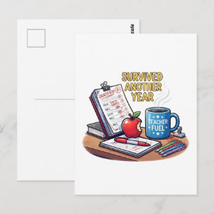 Survived Another Year Teacher Appreciation  Postcard