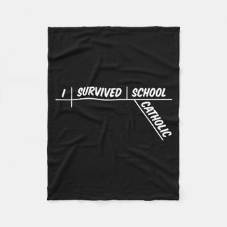 Survived Catholic School Diagraming Sentences Fleece Blanket