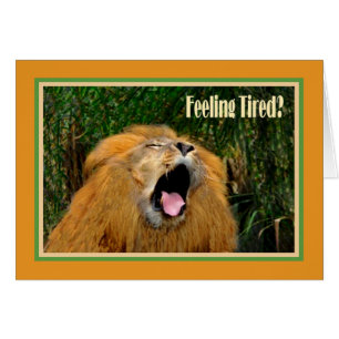 Survived First Chemo Treatment Card, Yawning Lion