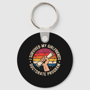 Survived Girlfriends Doctorate Program Retro Keychain