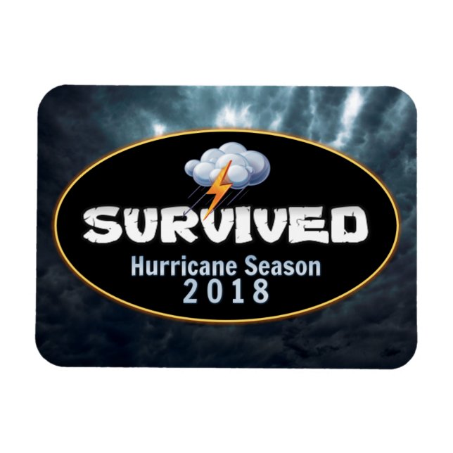 Survived hurricane season 2018 magnet (Horizontal)