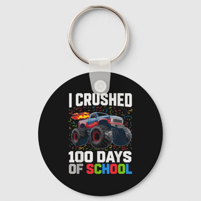 Survived I Crushed 100 Days School Monster 1st Gra Keychain (Front)