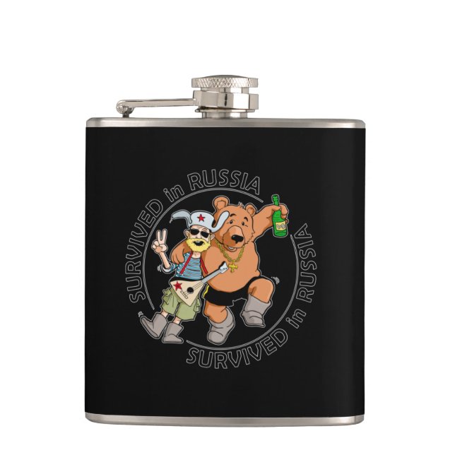 Survived in Russia Hip Flask (Front)