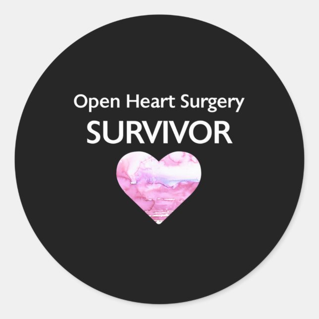Survived Open Heart Surgery Heart Attack Survivor  Classic Round Sticker (Front)