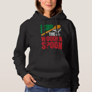 Survived The Wooden Spoon Italian Flag Dad Adult Hoodie