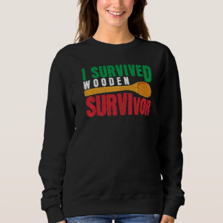 Survived The Wooden Spoon Italian Flag Dad Adult Sweatshirt