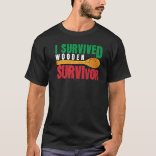 Survived The Wooden Spoon Italian Flag  Dad Adult  T-Shirt