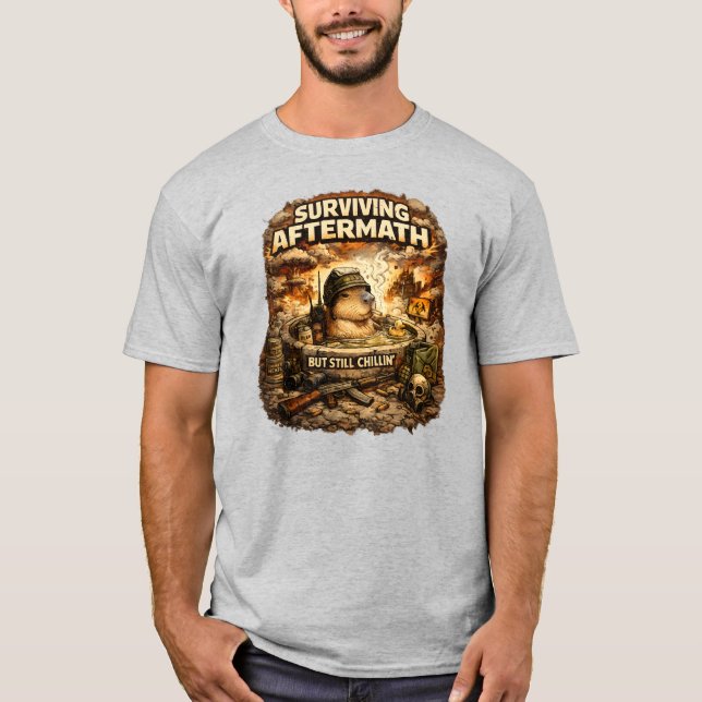 Surviving Aftermath Capybara Meme Shirt | Funny Po (Front)
