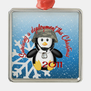 Surviving Deployment 2011 Penguin Metal Ornament
