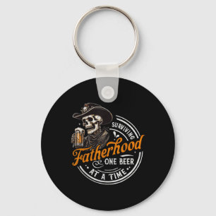 Surviving Fatherhood One Beer At A Time Skeleton D Keychain