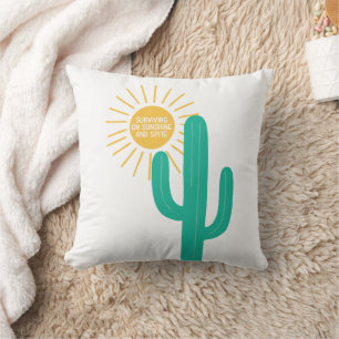 Surviving on Sunshine and Spite Throw Pillow