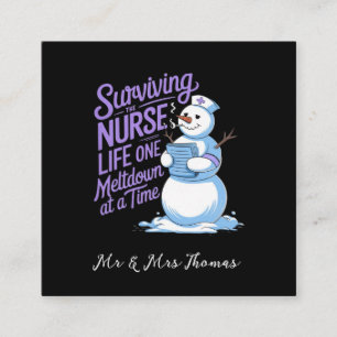 Surviving the Nurse Life One Meltdown at a Time Square Business Card