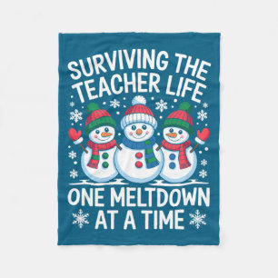 Surviving The Teacher Life One Meltdown At A Time Fleece Blanket