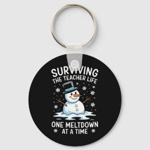 Surviving The Teacher Life One Meltdown Christmas Keychain