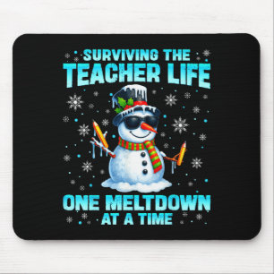 Surviving The Teacher Life Pjs Pajamas Christmas X Mouse Pad