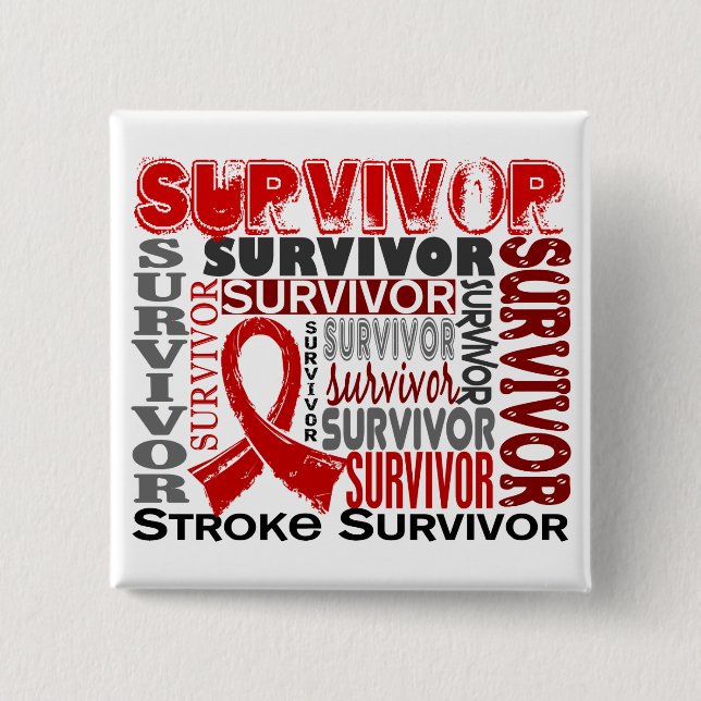 Survivor 10 Stroke 2 Inch Square Button (Front)