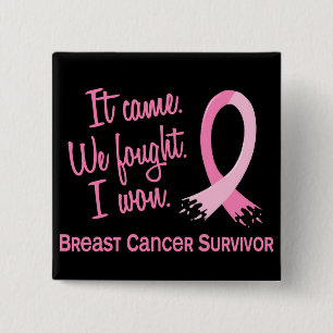Survivor 11 Breast Cancer 2 Inch Square Button