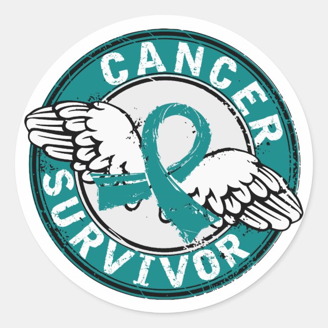 Survivor 14 Ovarian Cancer Classic Round Sticker (Front)