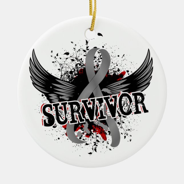 Survivor 16 Brain Tumour Ceramic Ornament (Front)