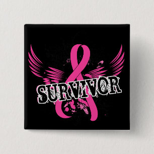 Survivor 16 Breast Cancer 2 Inch Square Button