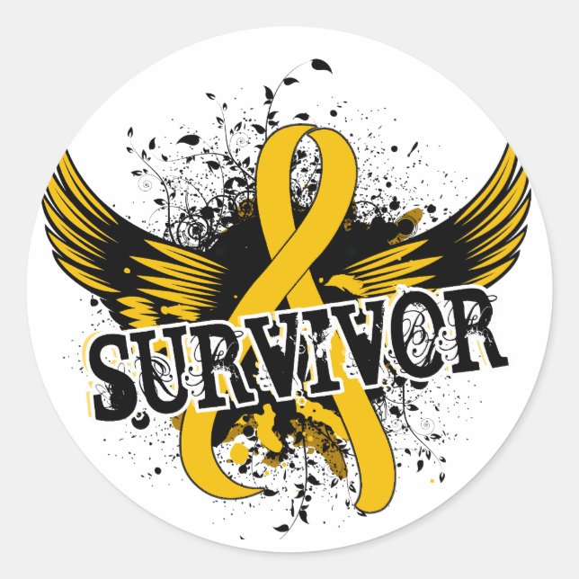Survivor 16 Childhood Cancer Classic Round Sticker (Front)