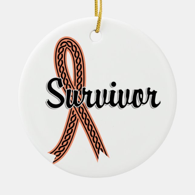 Survivor 17 Uterine Cancer Ceramic Ornament (Front)