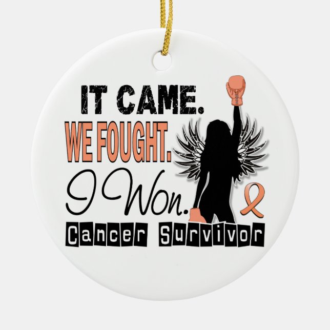 Survivor 22 Uterine Cancer Ceramic Ornament (Front)